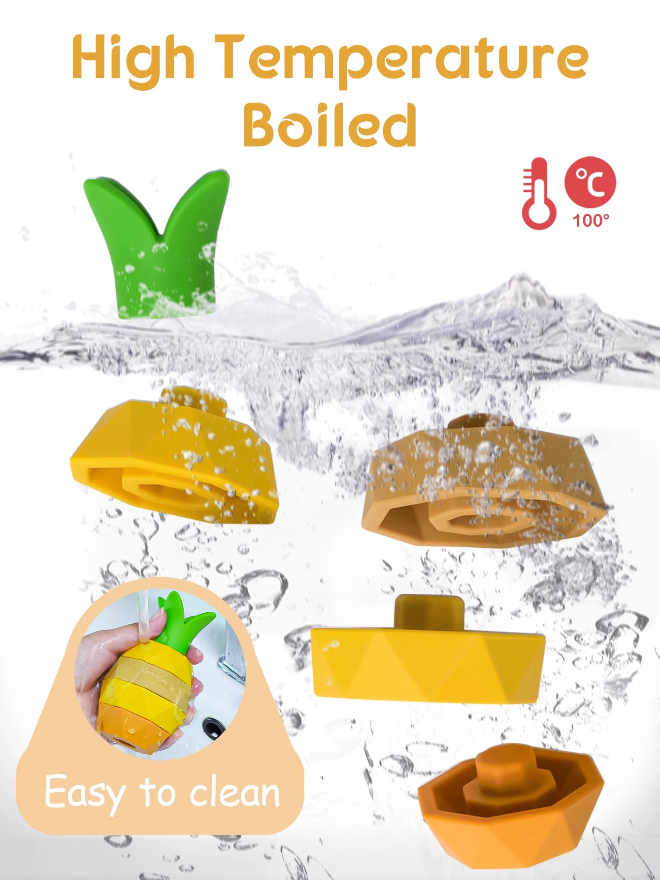 Puzzle 3D Piese stivuibile Fructe Silicon pentru copii Multi-variante