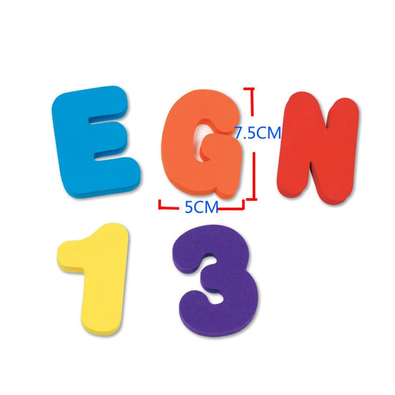 Set of 36 Pieces Letters and Numbers Bath Games