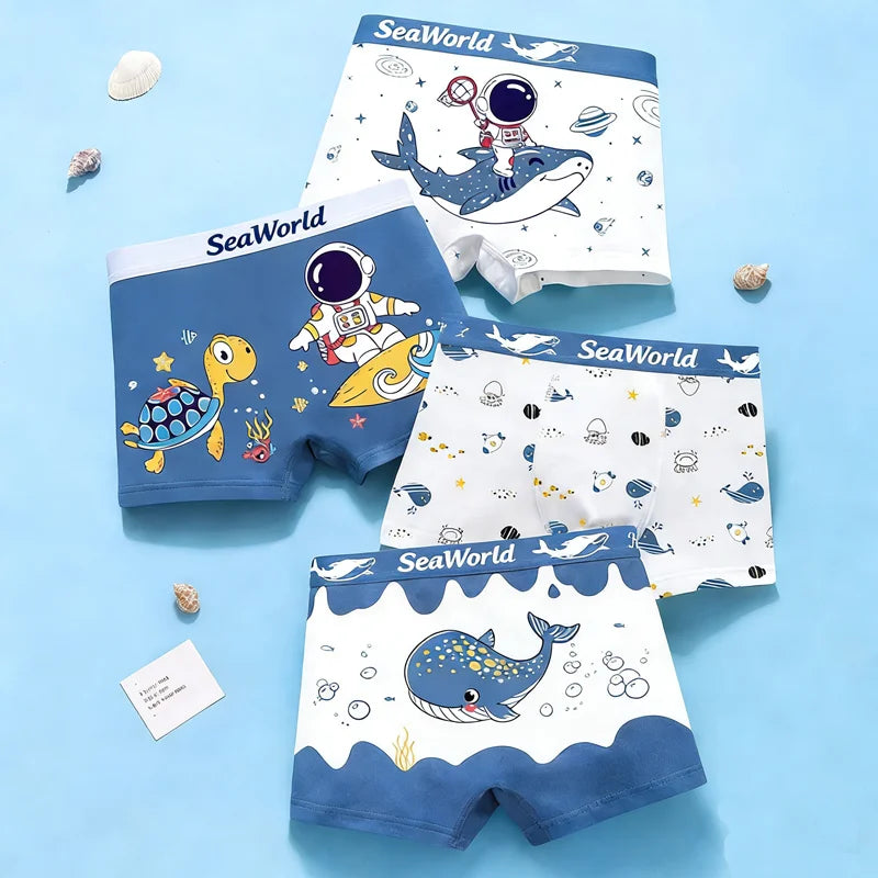 Set 4 Boxer in Cotone da Bambino – 2–14 Anni