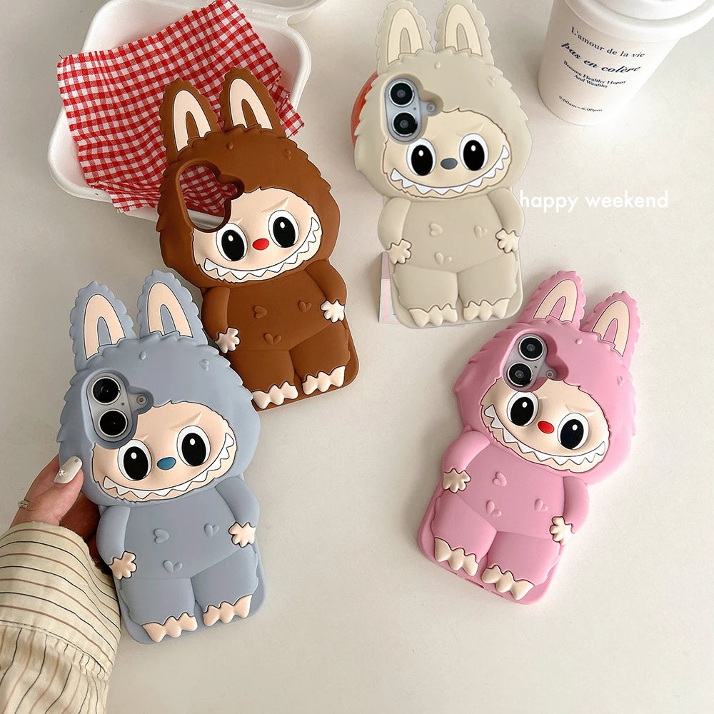Labubu Large Soft Silicone Case for iPhone RocketBaby Labubu Large Soft Silicone Case for iPhone RocketBaby