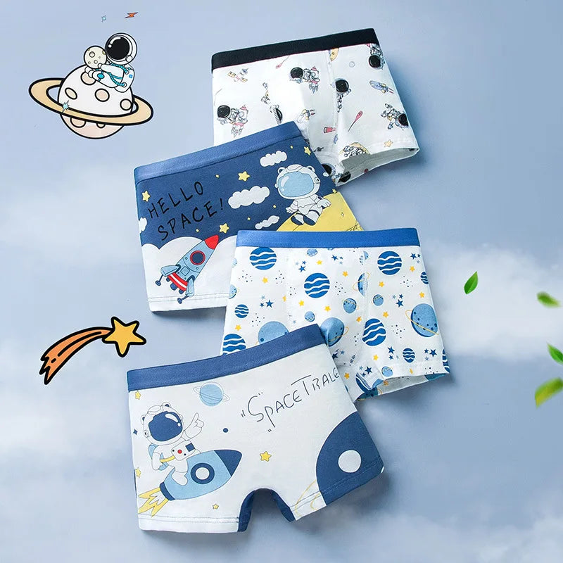 Set 4 Boxer in Cotone da Bambino – 2–14 Anni