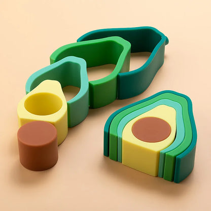 Puzzle 3D pezzi impilabili frutta in silicone per bambini multivariante