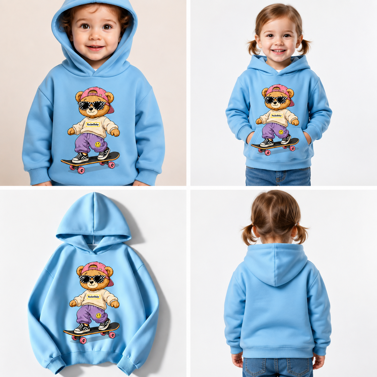 Felpa Streetwear Bear – Da 3 a 14 Anni