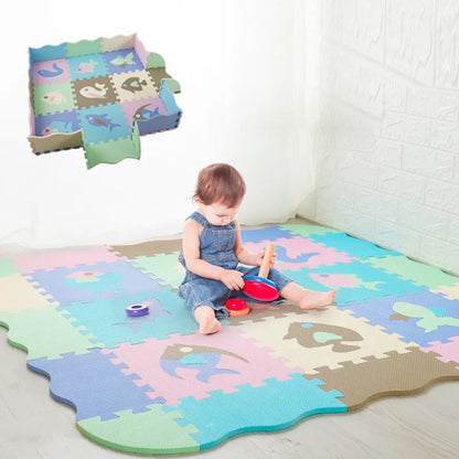 Set of 25 Pieces Modular Play Mat and 2 In 1 Puzzle