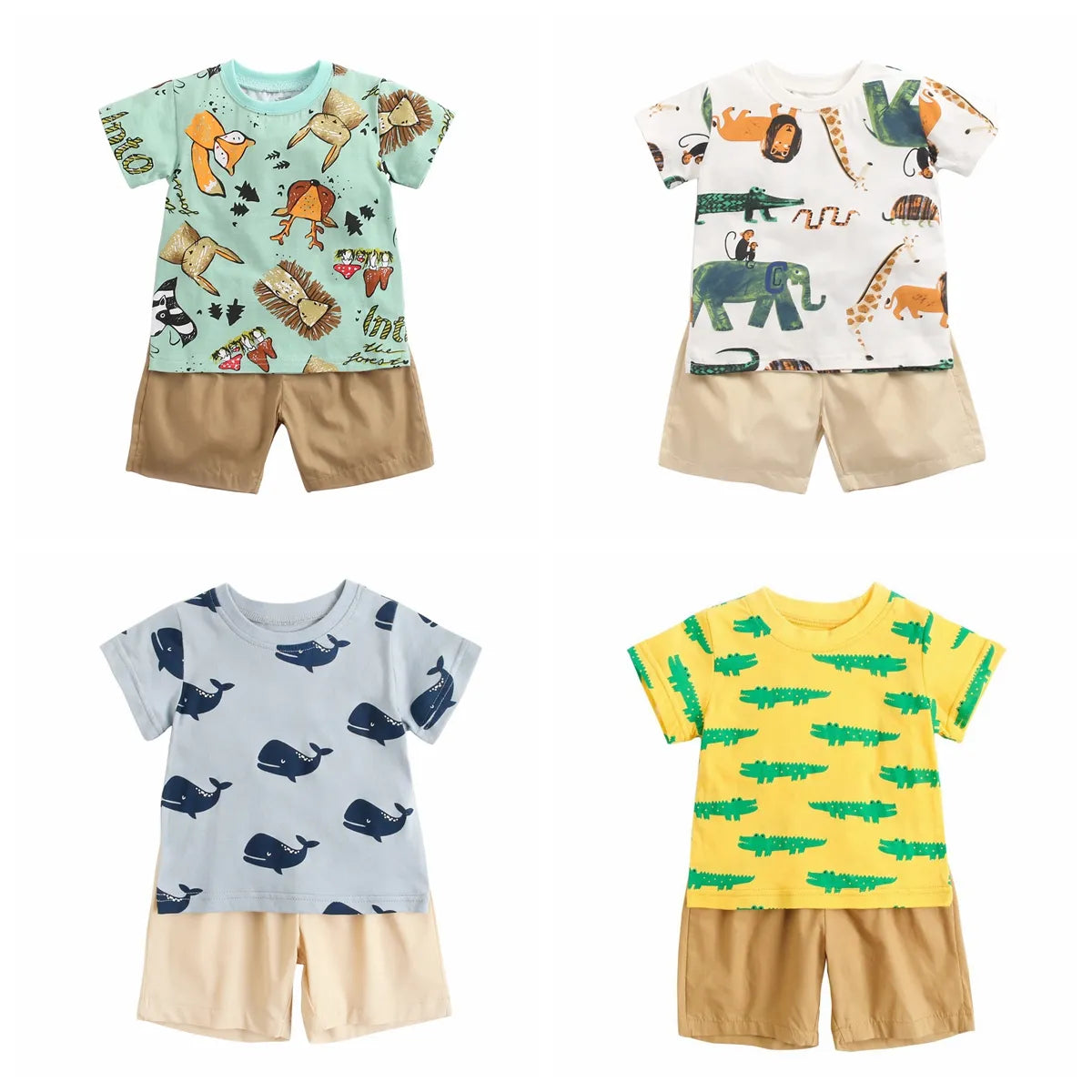 Ensemble survêtement 2 pièces multivarié avec t-shirt et short pour enfant