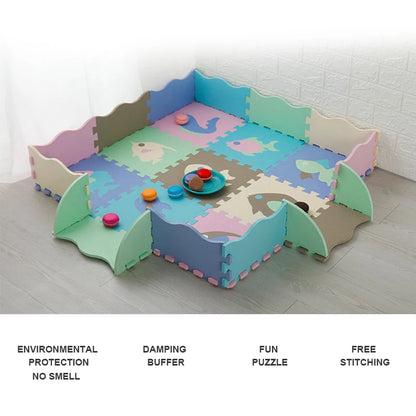 Set of 25 Pieces Modular Play Mat and 2 In 1 Puzzle