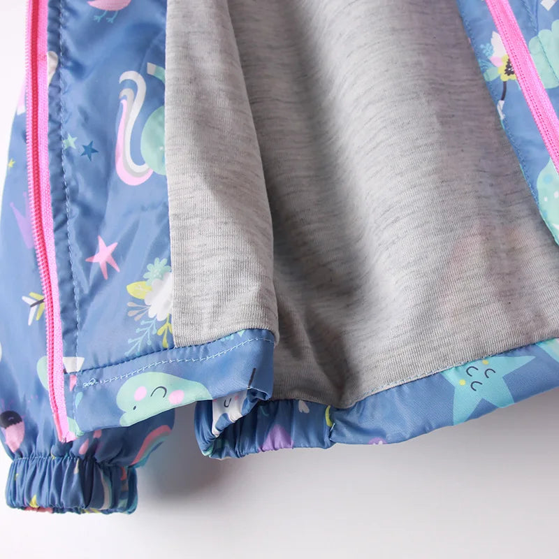 Giacca con Cappuccio Unicorno Arcobaleno da Bambina – 2–8 Anni