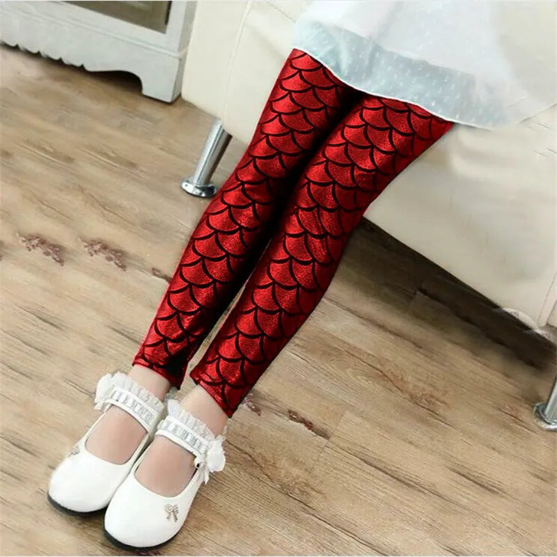 Leggings Sirena Lucidi da Bambina – Pantaloni Elasticizzati Colorati