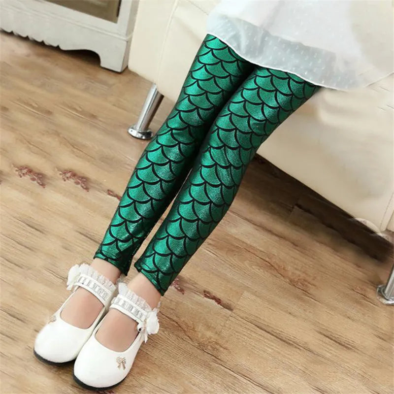 Leggings Sirena Lucidi da Bambina – Pantaloni Elasticizzati Colorati