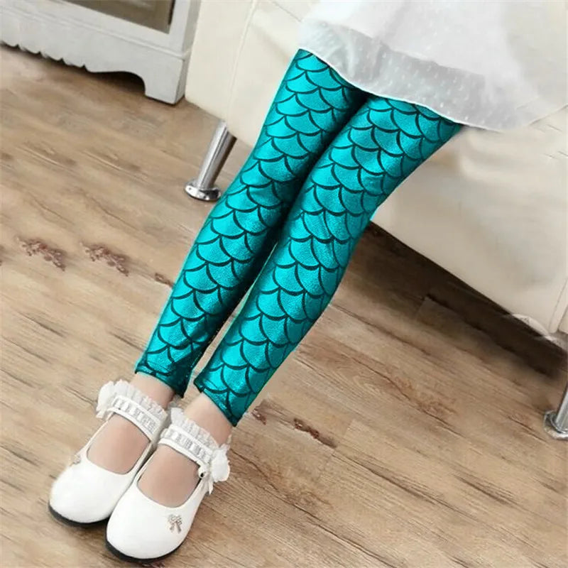 Leggings Sirena Lucidi da Bambina – Pantaloni Elasticizzati Colorati