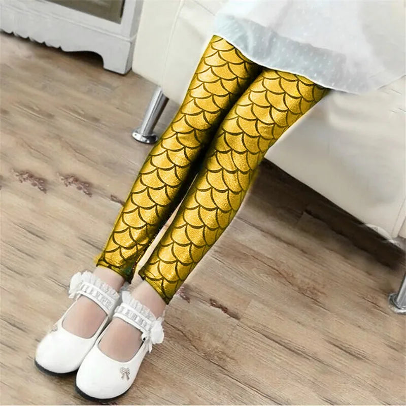 Leggings Sirena Lucidi da Bambina – Pantaloni Elasticizzati Colorati