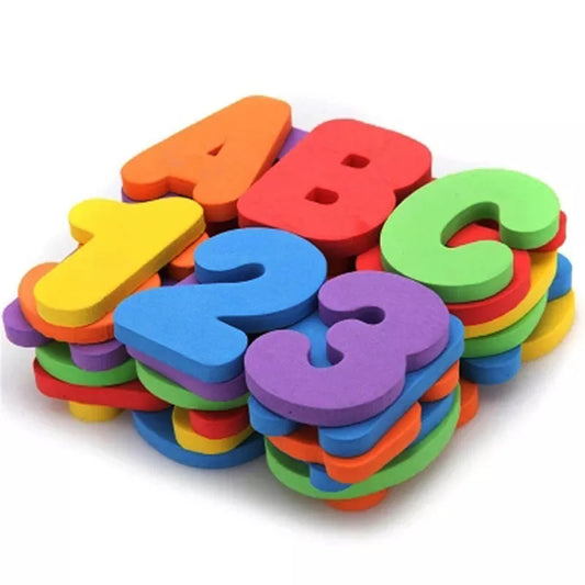 Ensemble de 36 pièces de jeux de bain lettres et chiffres