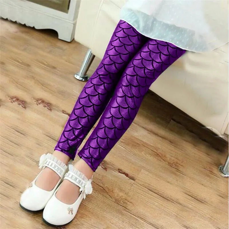 Leggings Sirena Lucidi da Bambina – Pantaloni Elasticizzati Colorati