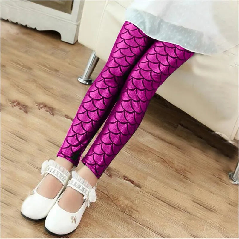 Leggings Sirena Lucidi da Bambina – Pantaloni Elasticizzati Colorati