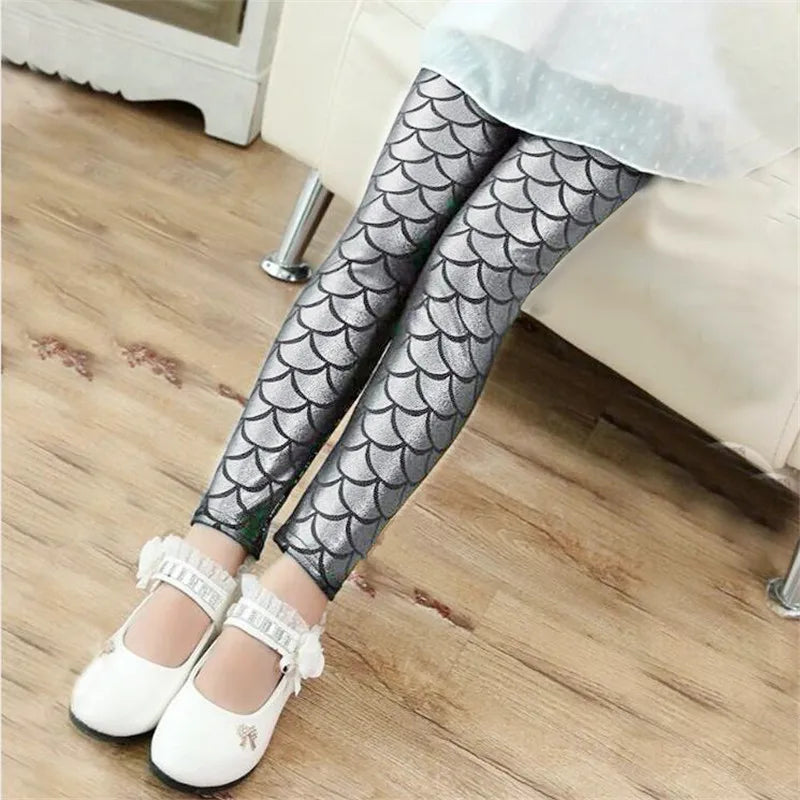 Leggings Sirena Lucidi da Bambina – Pantaloni Elasticizzati Colorati