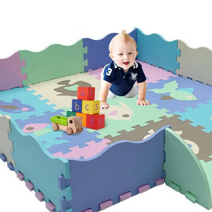 Set of 25 Pieces Modular Play Mat and 2 In 1 Puzzle