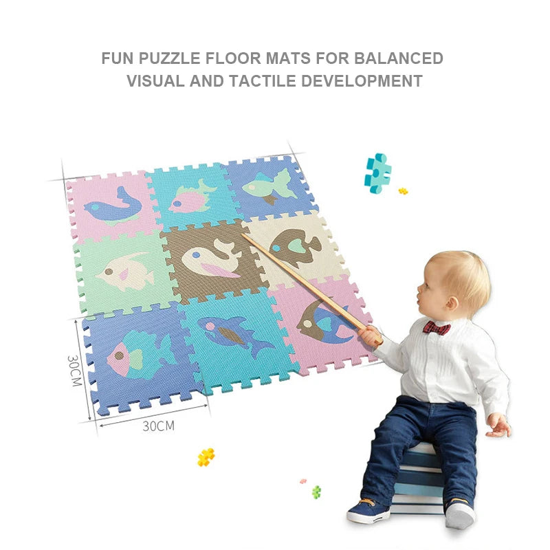 Set of 25 Pieces Modular Play Mat and 2 In 1 Puzzle