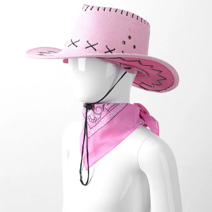 Ensemble 2 pièces bandana et chapeau de cowboy multivariés pour enfants