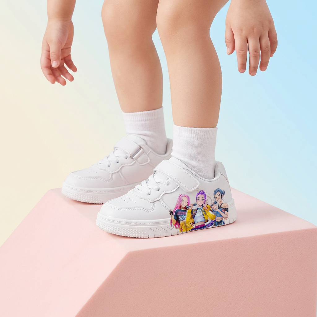Sneakers KPop Bianche Super Trend per Bambini (3–12 anni)