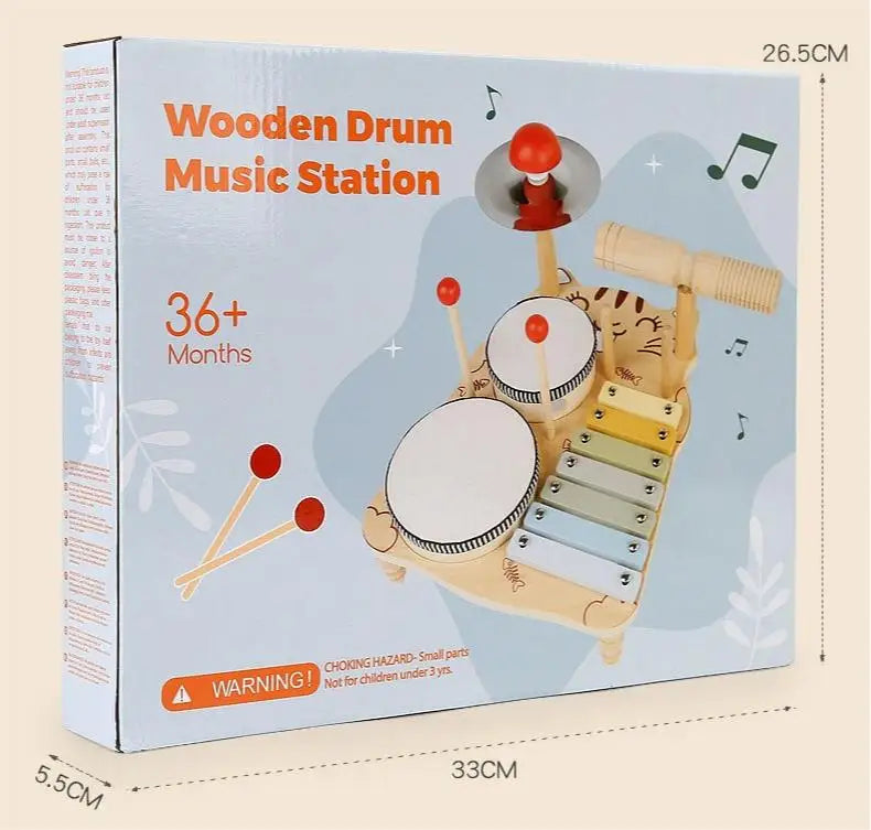 Set percussioni giocattolo Montessori in legno per bambini multivariante