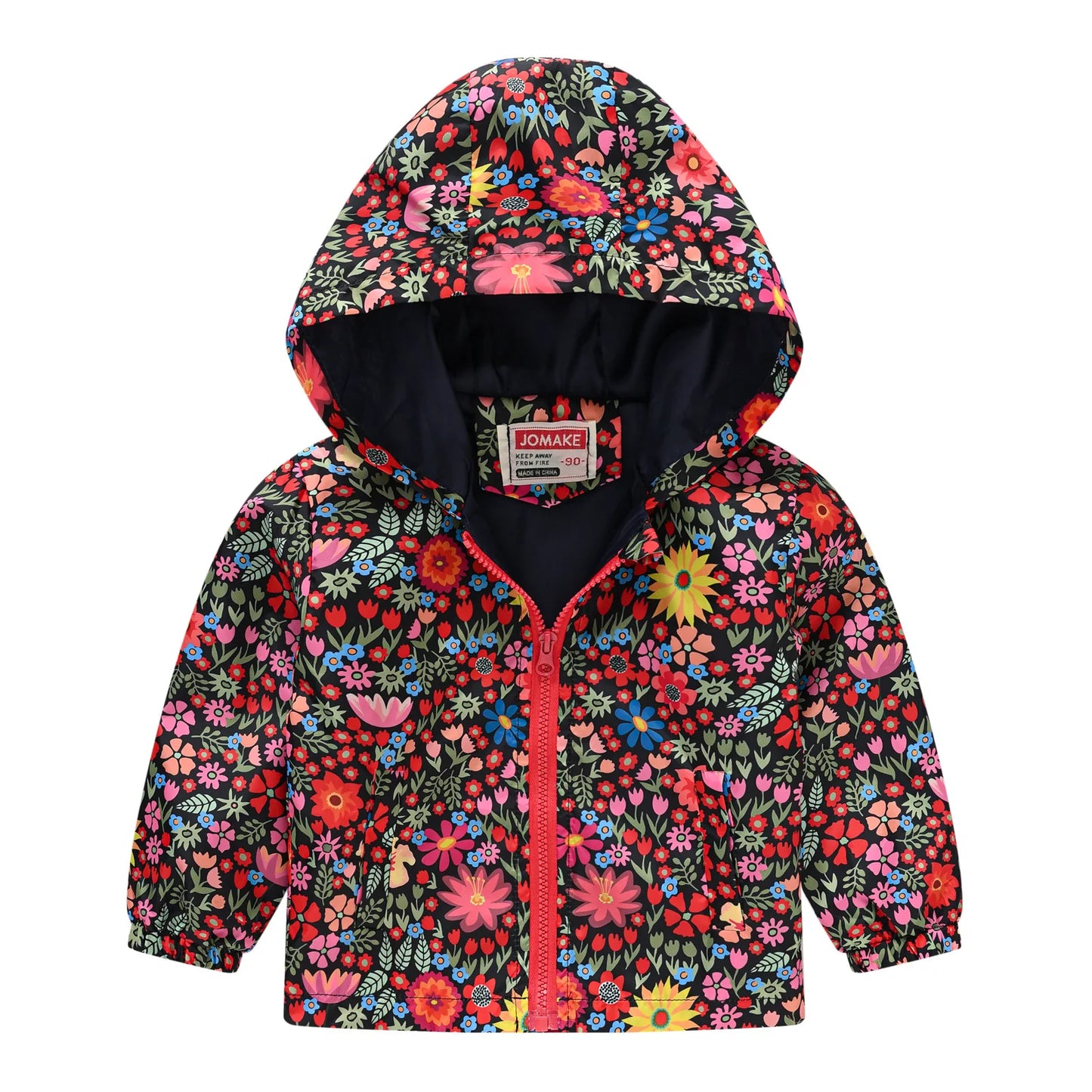 Veste coupe-vent imperméable multivariante avec capuche et fermeture éclair pour enfants