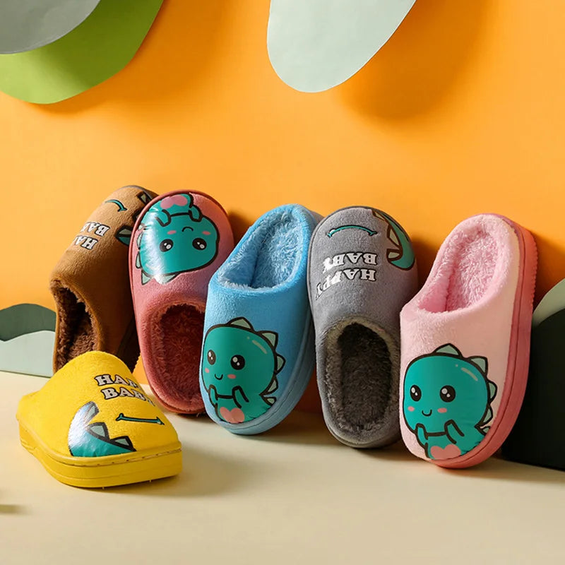 Chaussons d'intérieur chauds et rembourrés pour enfants avec monstre