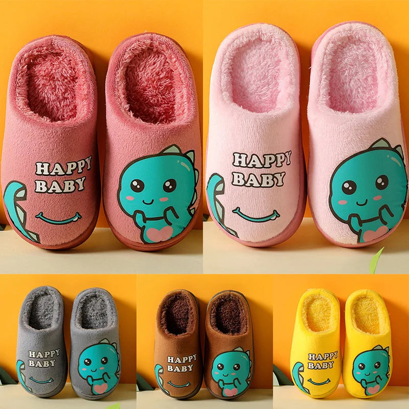 Chaussons d'intérieur chauds et rembourrés pour enfants avec monstre