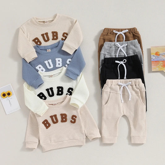 Conjunto de treino infantil de algodão Bubs multicolorido