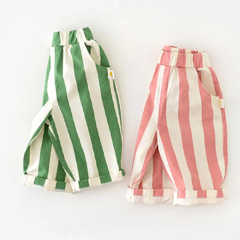 Pantaloni Larghi a Righe per Bambini – Morbidi e Casual