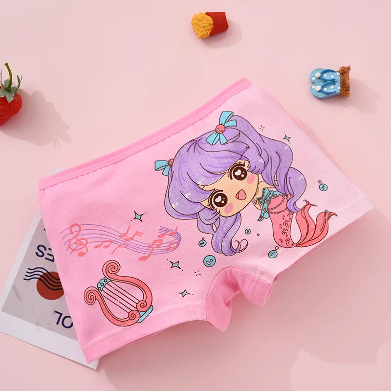 Set 4 Boxer Sirena in Cotone da Bambina – 2–10 Anni