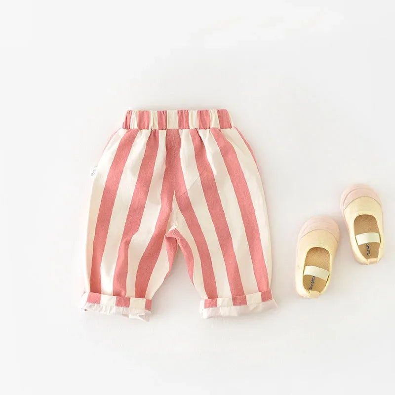 Pantaloni Larghi a Righe per Bambini – Morbidi e Casual