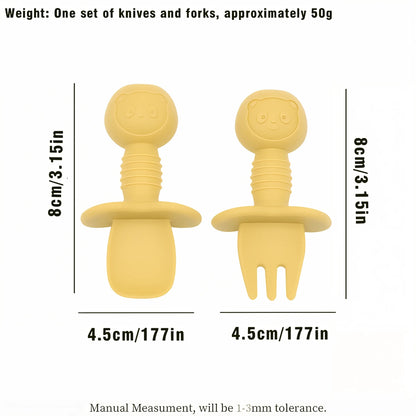 Sada 2 multivariantních silikonových příborů pro děti
