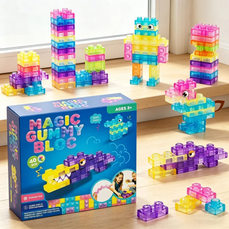 Set 40 Blocchi Sensoriali Squishy – Per Bambini Piccoli