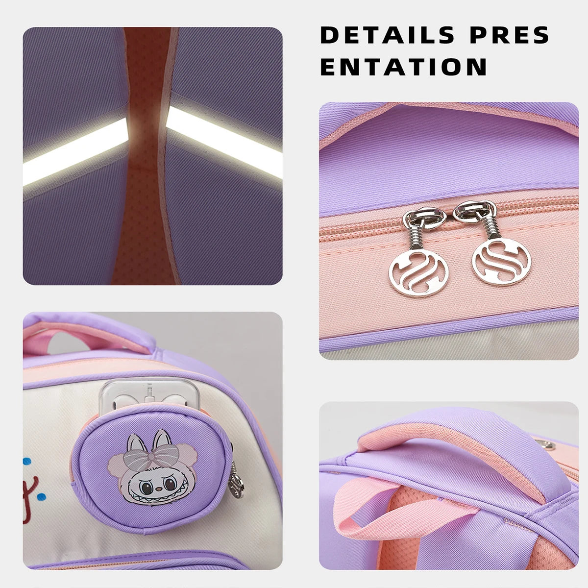 Rucsac Labubu, spatios si respirabil, multicolor