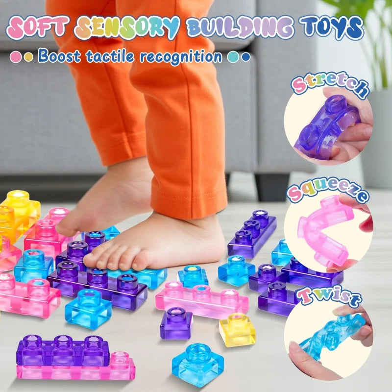 Set 40 Blocchi Sensoriali Squishy – Per Bambini Piccoli