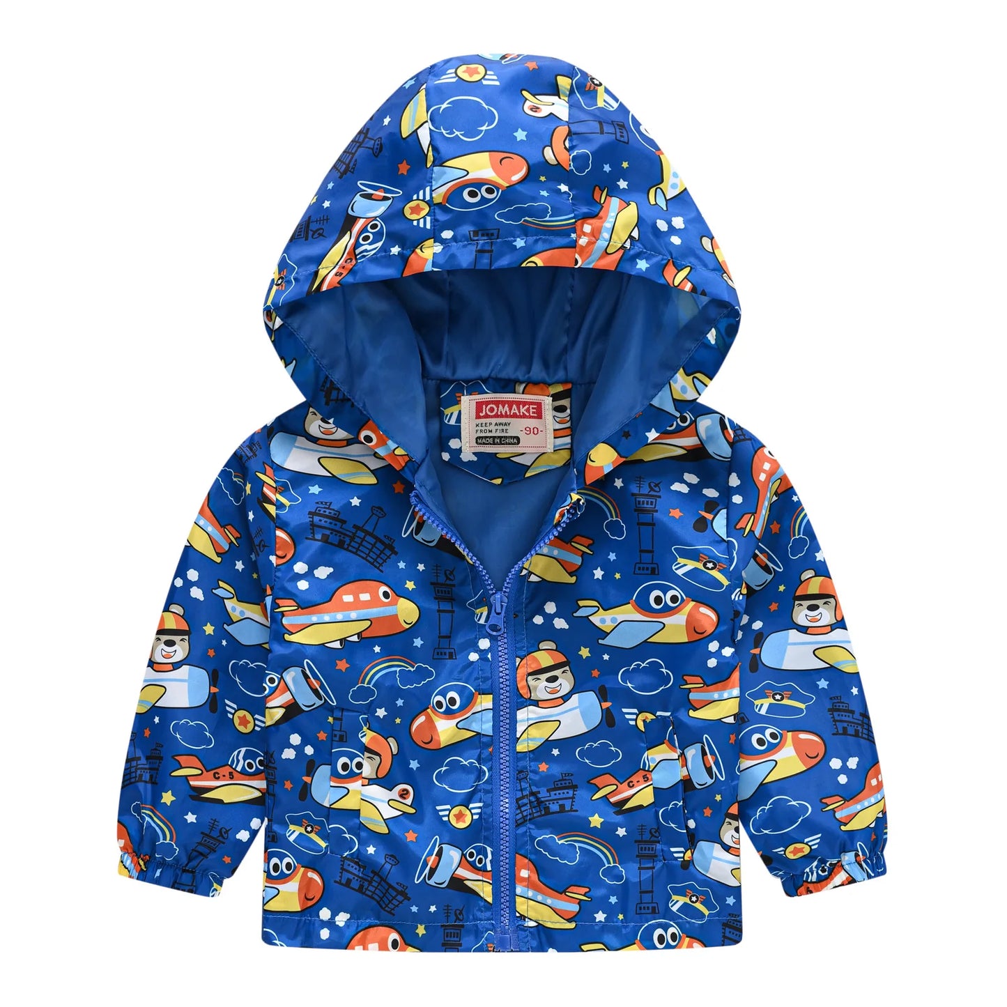 Chaqueta Multivariante Impermeable Cortavientos con Capucha y Cremallera para Niños