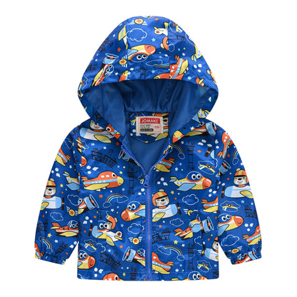 Veste coupe-vent imperméable multivariante avec capuche et fermeture éclair pour enfants