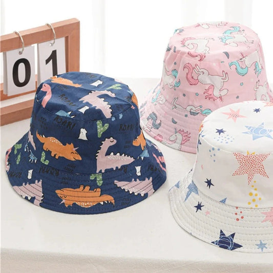 Cappellino a secchiello stampa fantasia per bambini multivariante