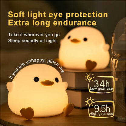 LED Night Light Duck Silicone Lamp for Children