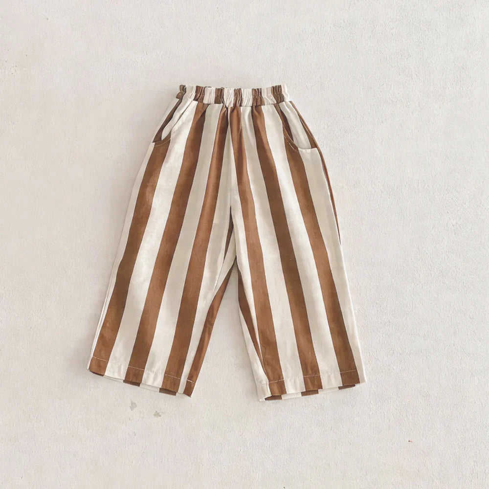 Pantaloni Larghi a Righe per Bambini – Morbidi e Casual