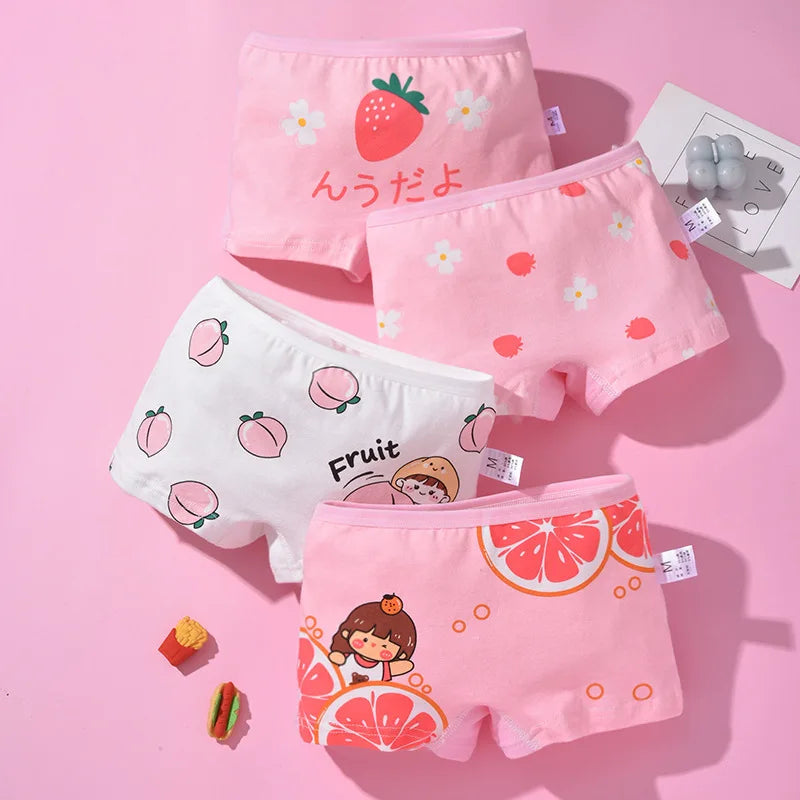 Set 4 Boxer Sirena in Cotone da Bambina – 2–10 Anni