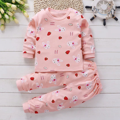 Conjunto de pijama de algodón multivariante de 2 piezas