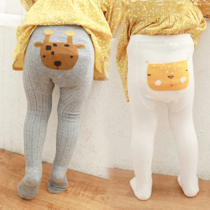 Legging en coton côtelé avec animaux pour enfant