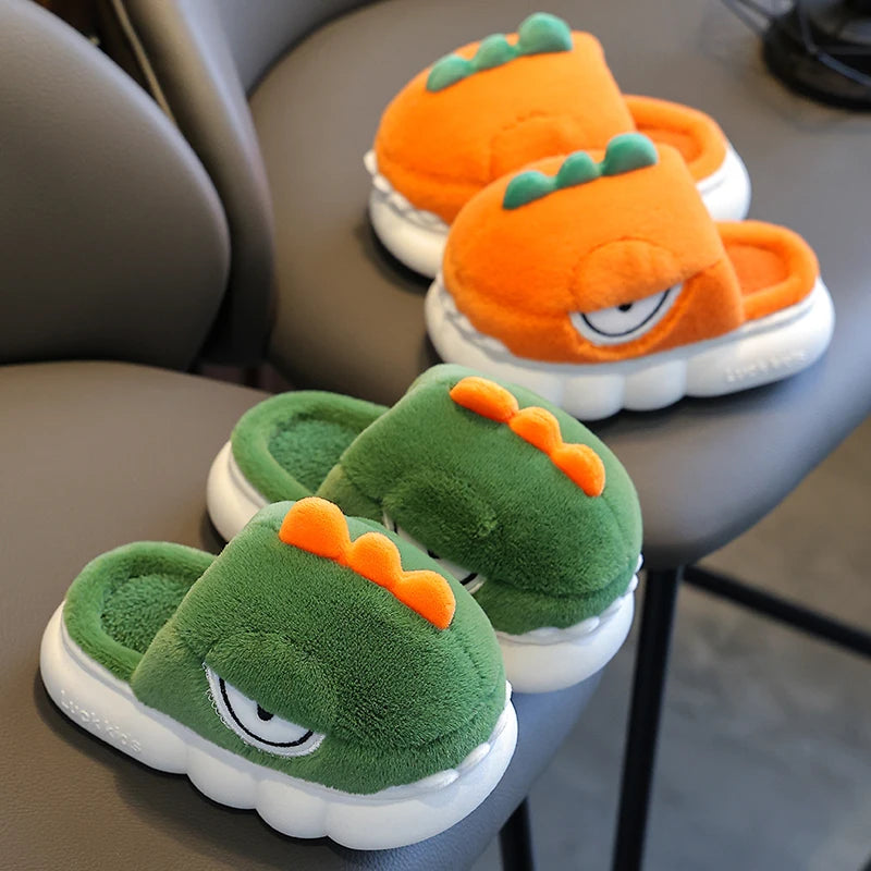 Chaussons chauds dinosaures pour enfants