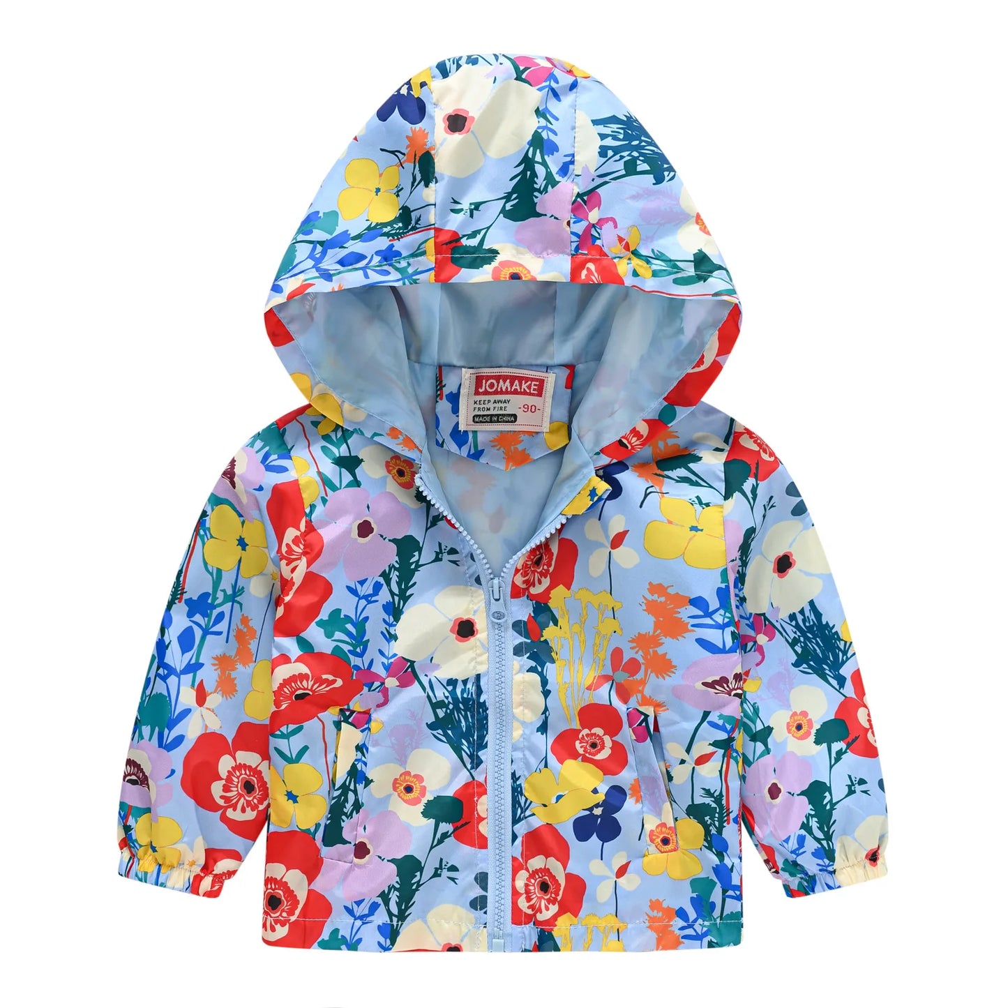 Veste coupe-vent imperméable multivariante avec capuche et fermeture éclair pour enfants