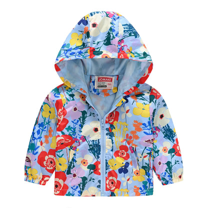 Chaqueta Multivariante Impermeable Cortavientos con Capucha y Cremallera para Niños