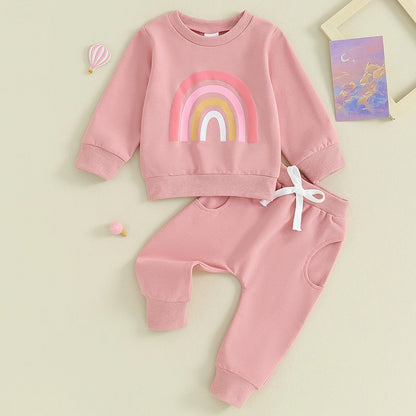 Set tuta in cotone per bambini Arcobaleno multicolore