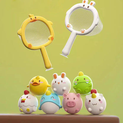 Ensemble de jouets de bain lumineux avec filet et petits animaux