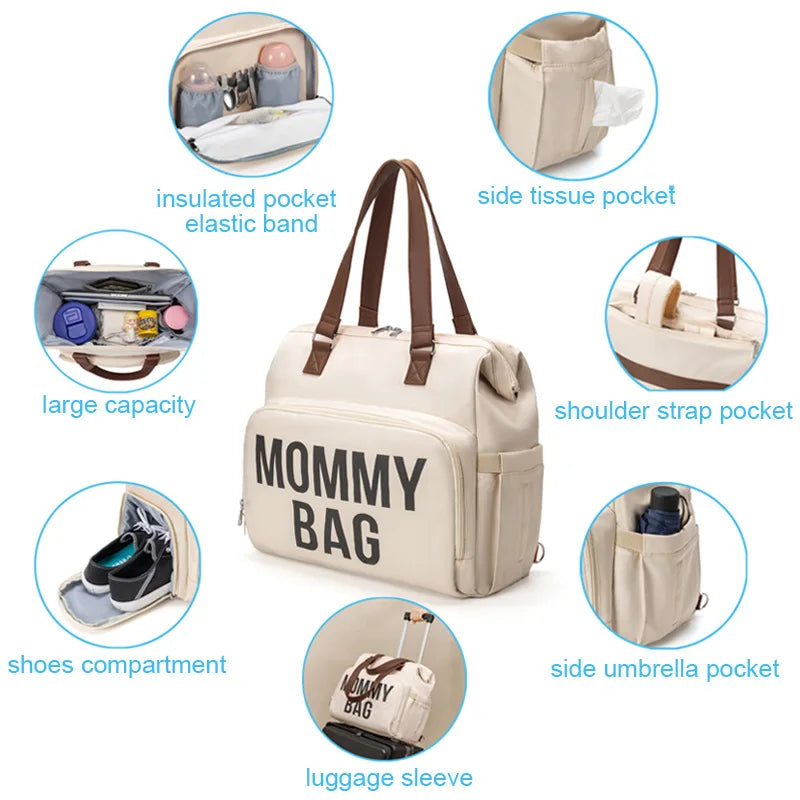 Grand sac à langer avec compartiments maman