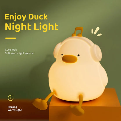 LED Night Light Duck Silicone Lamp for Children